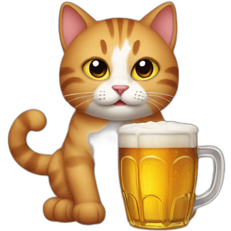 Cat drink beer emoji