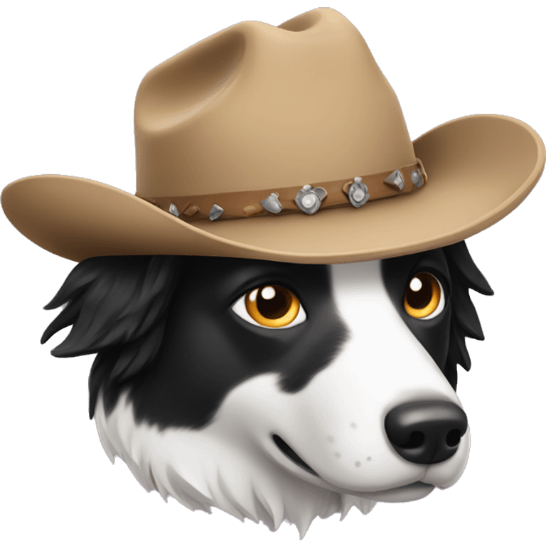 Border Collie with cowboy hat  emoji