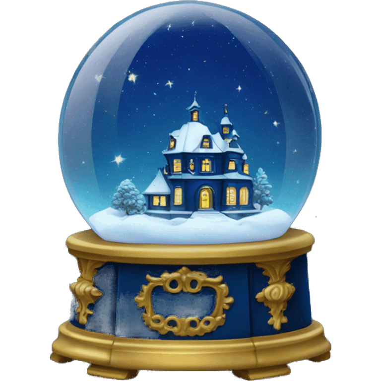 vintage dark blue rococo night sky snow globe emoji