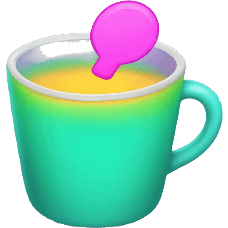 A cup of neon drink emoji