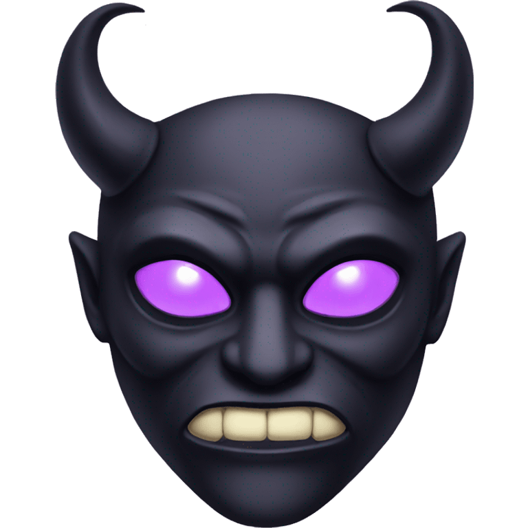 black demon mask with lilac eyes emoji