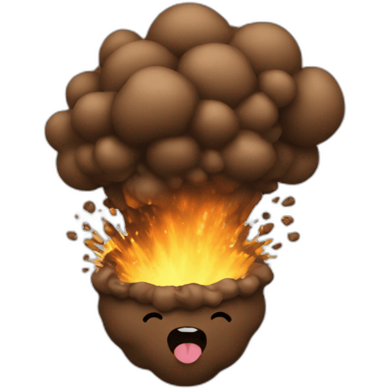 exploding poop emoji