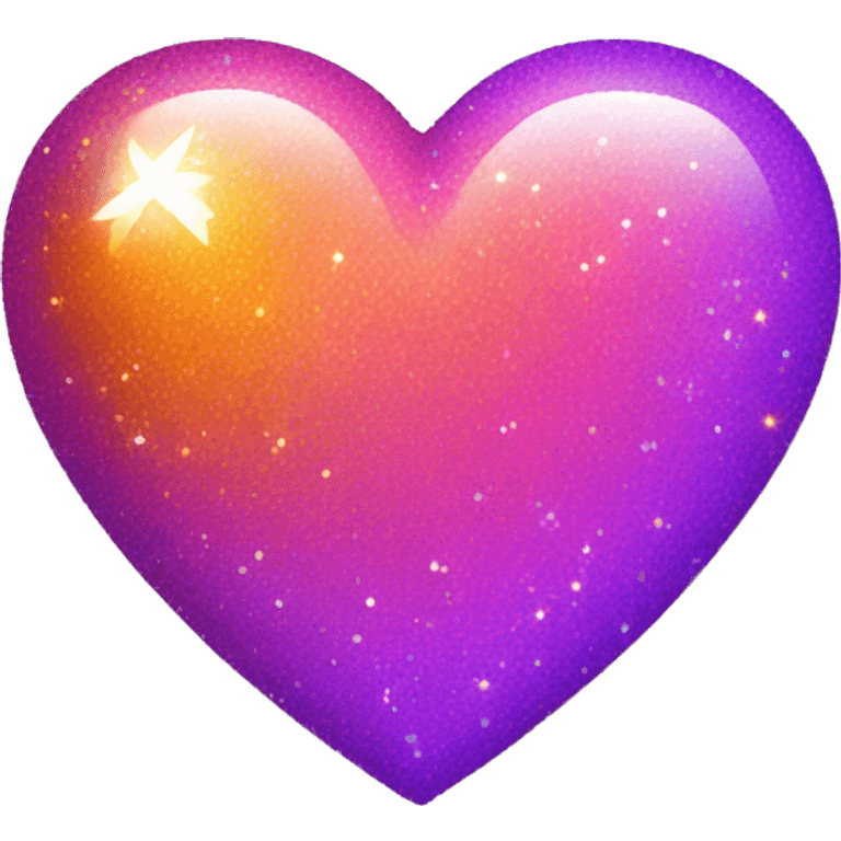 pink purple orange heart with sparkles emoji