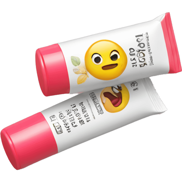 lip balm with label emoji