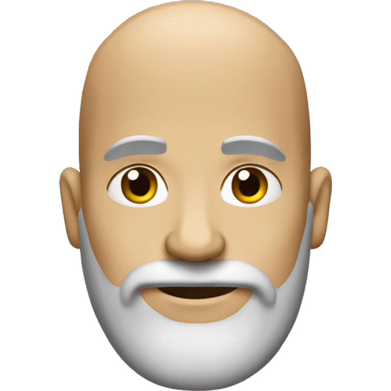 Bald man greying beard emoji