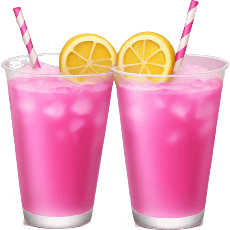 Two pink drinks cheering emoji