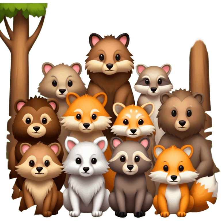 wild animals living in the forrest emoji