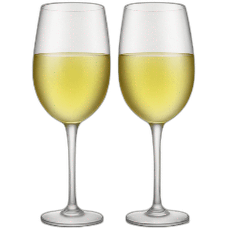 toasting of two glasses with white wine emoji