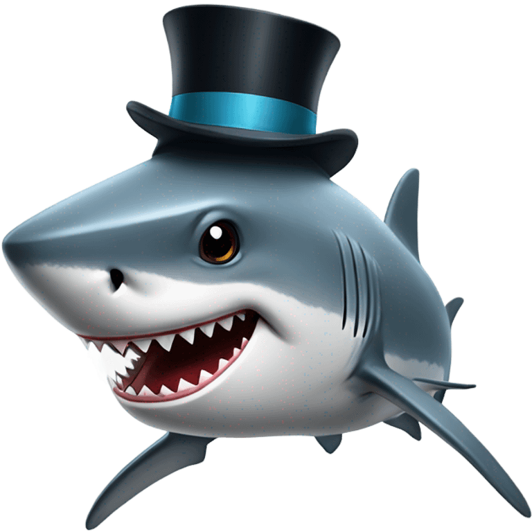 Shark with a top hat emoji