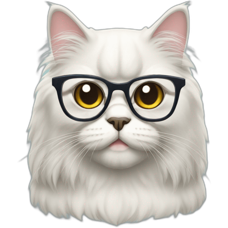 Persian cat with glasses emoji