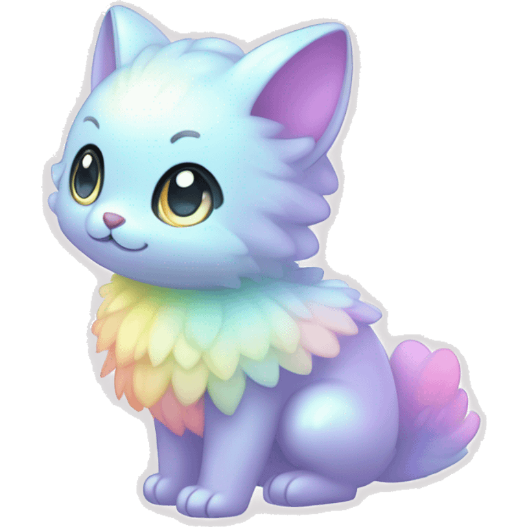 Shiny Kawaii Innocent Shy Baby Sparkly Colorful Pastel Fluffy beautiful fantasy Kawaii Ethereal Sona Fakemon-animal Full Body emoji