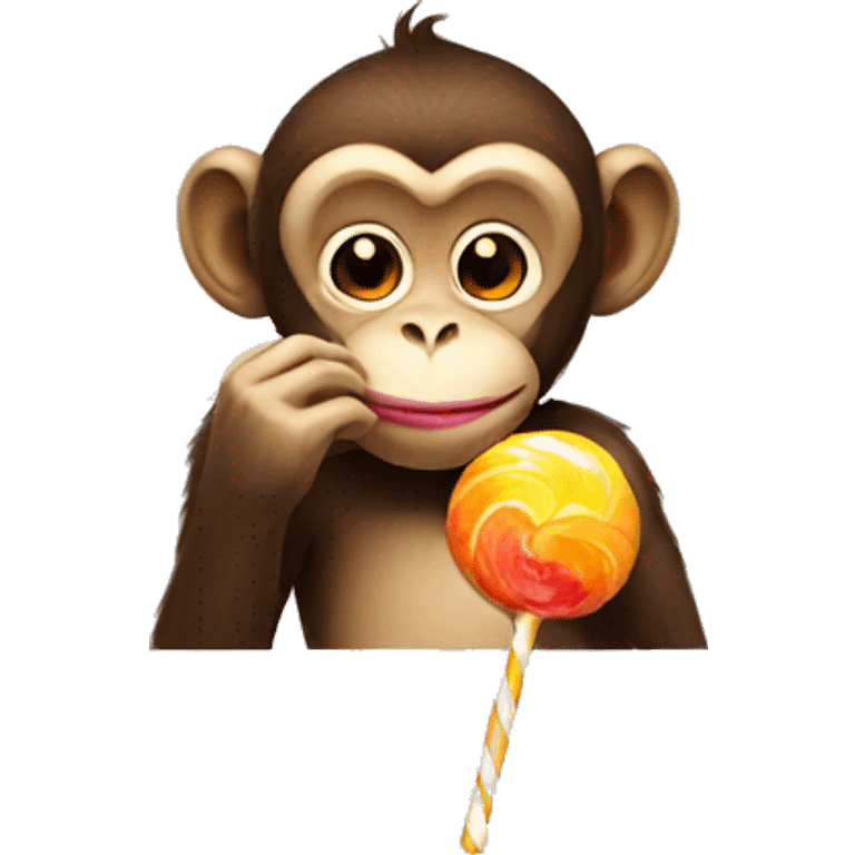 Monkey eating a lollipop  emoji