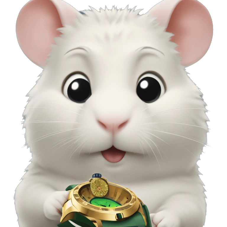 hamster looking at rolex emoji