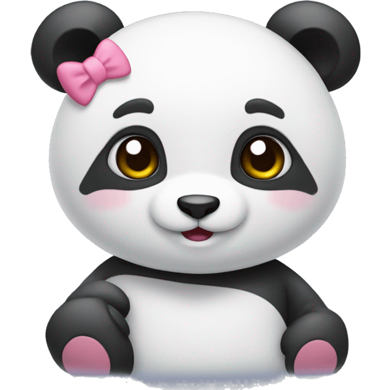 Un panda con hello kitty emoji