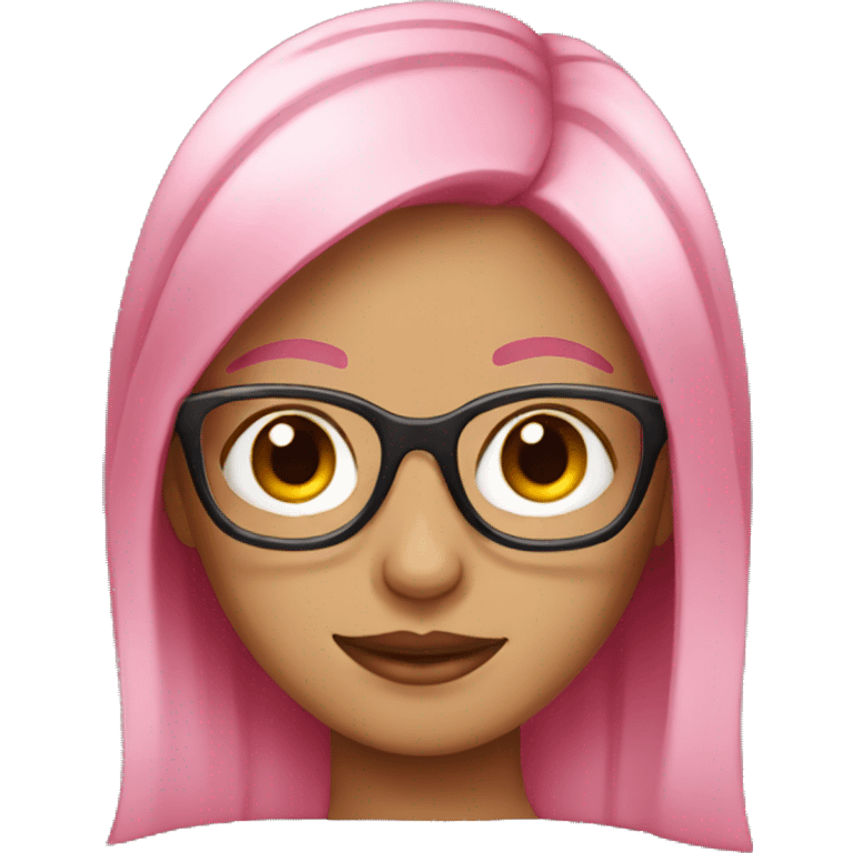 Girl with pink hair and glasses  emoji