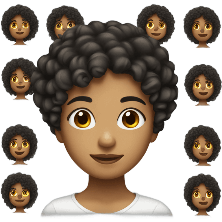 Girl thats Hispanic and black with curly hair  emoji