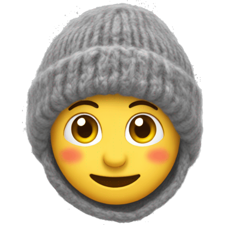 Grey mohair beanie emoji