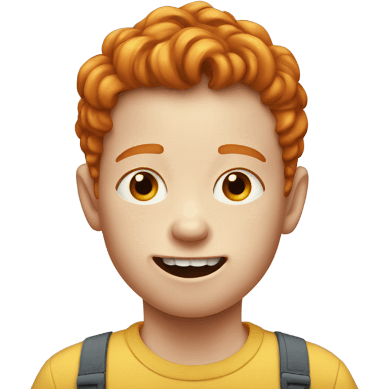 ginger kid with no teeth emoji