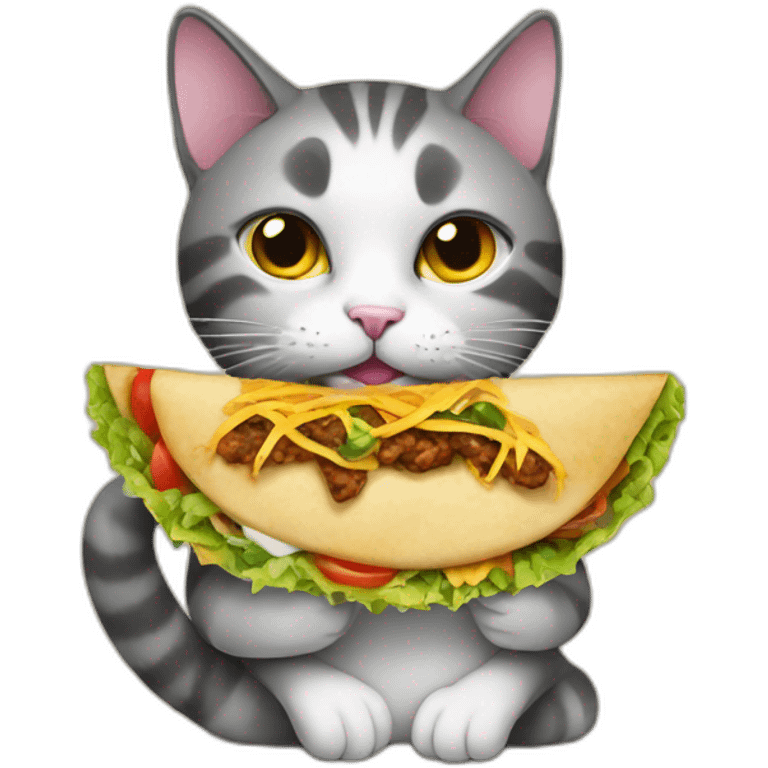 cat holding a taco emoji