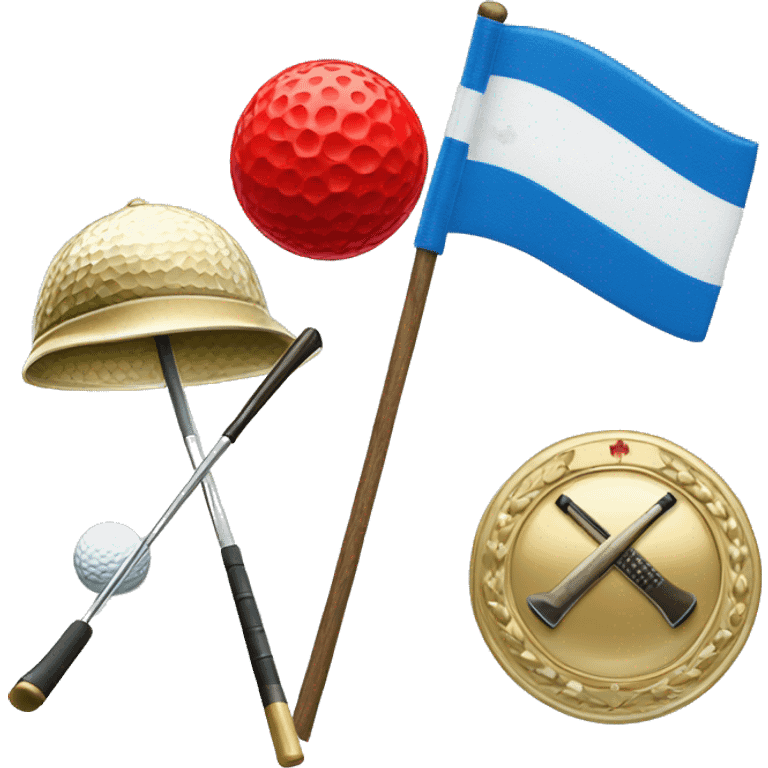 Badge of the cross, golf and blue  emoji