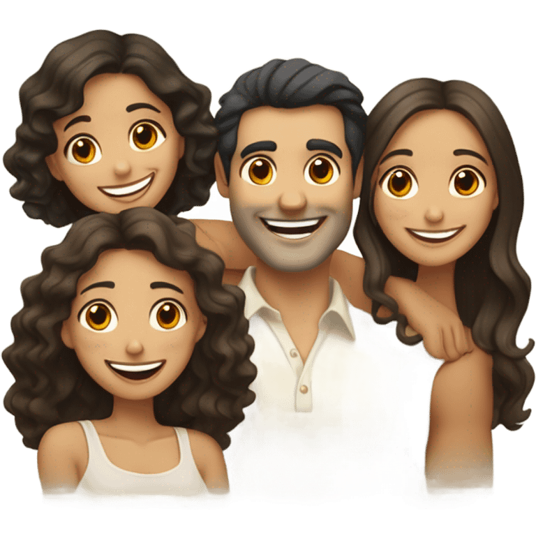 Throuple Spanish man 2 girls  emoji