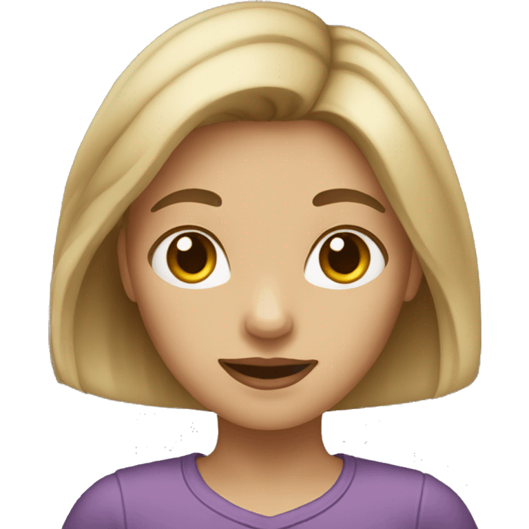 Girl with dark blonde hair emoji