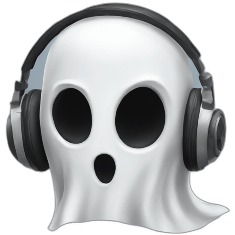 Ghost with headphones from call of duty emoji