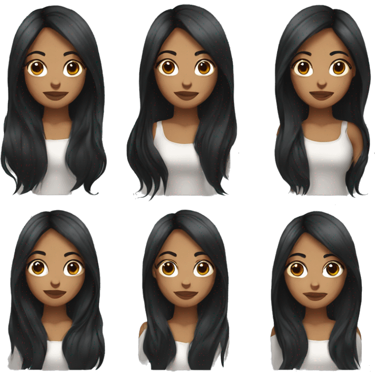 Beauty woman with long black hair emoji