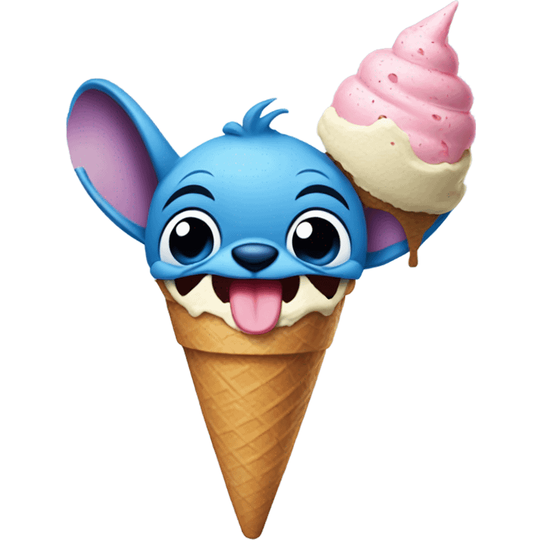 Stitch eating ice cream emoji