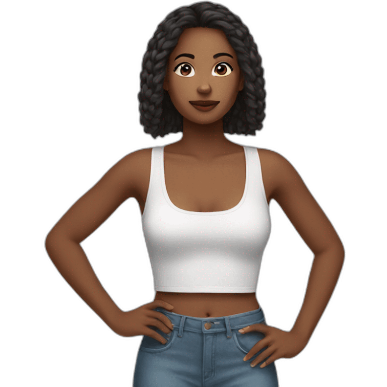 woman with crop top emoji