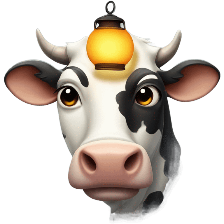 Scary cow with lantern emoji