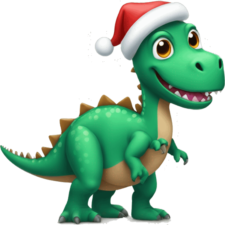 Christmas dinosaur emoji