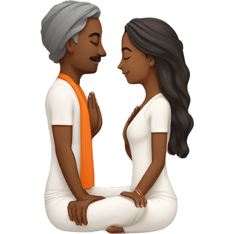 Yoga couple Hindu prayer emoji