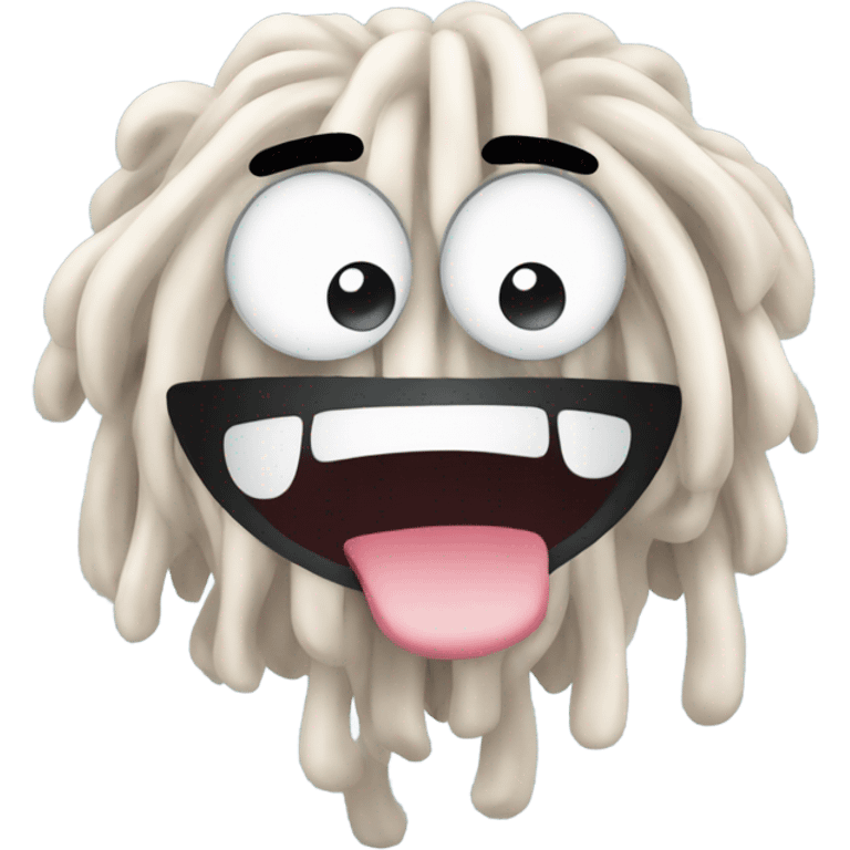 A mop with a face emoji