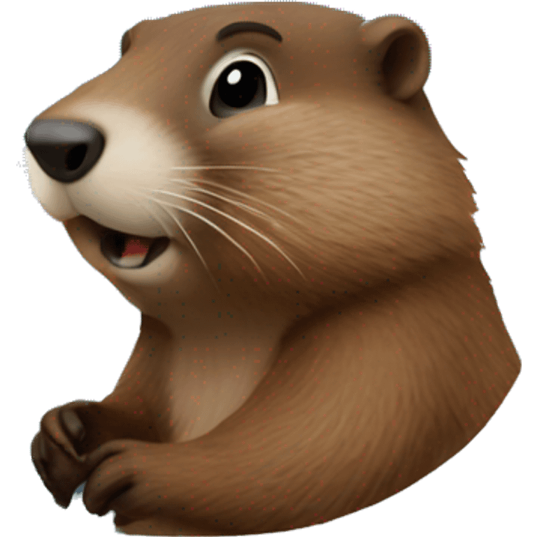 Groundhog taking the plane emoji