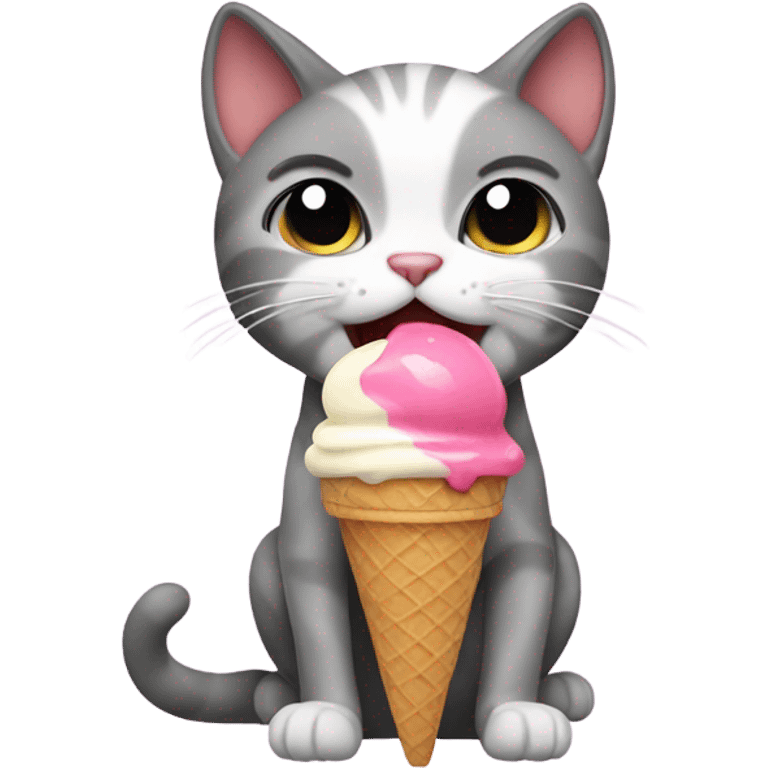 Cat eating ice cream  emoji