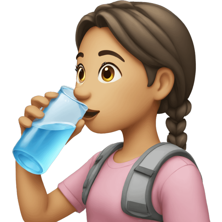 Girl drinking water emoji