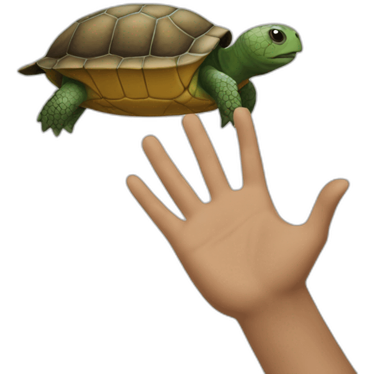 Hand turtle emoji