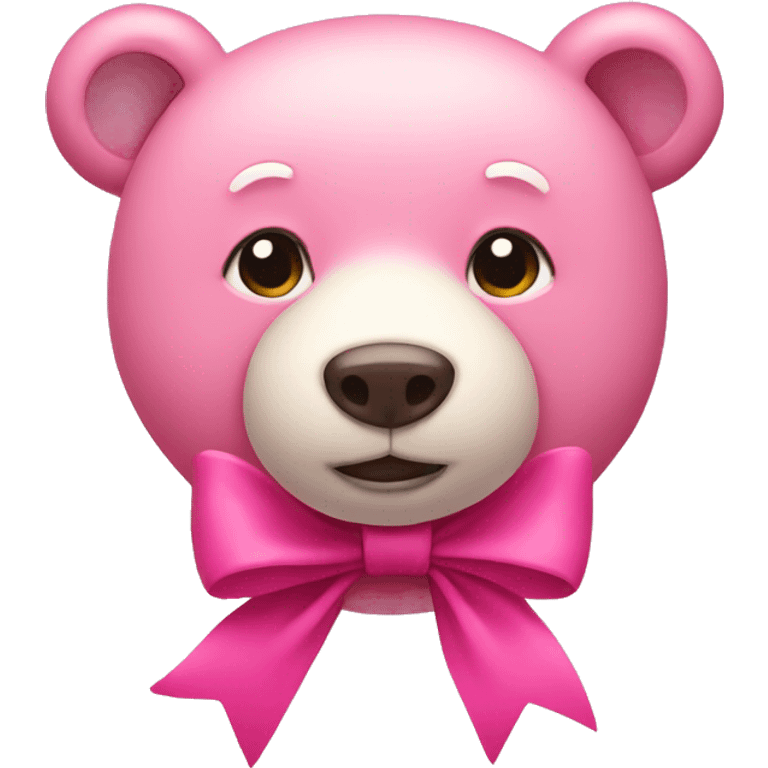 pink bear with bow  emoji