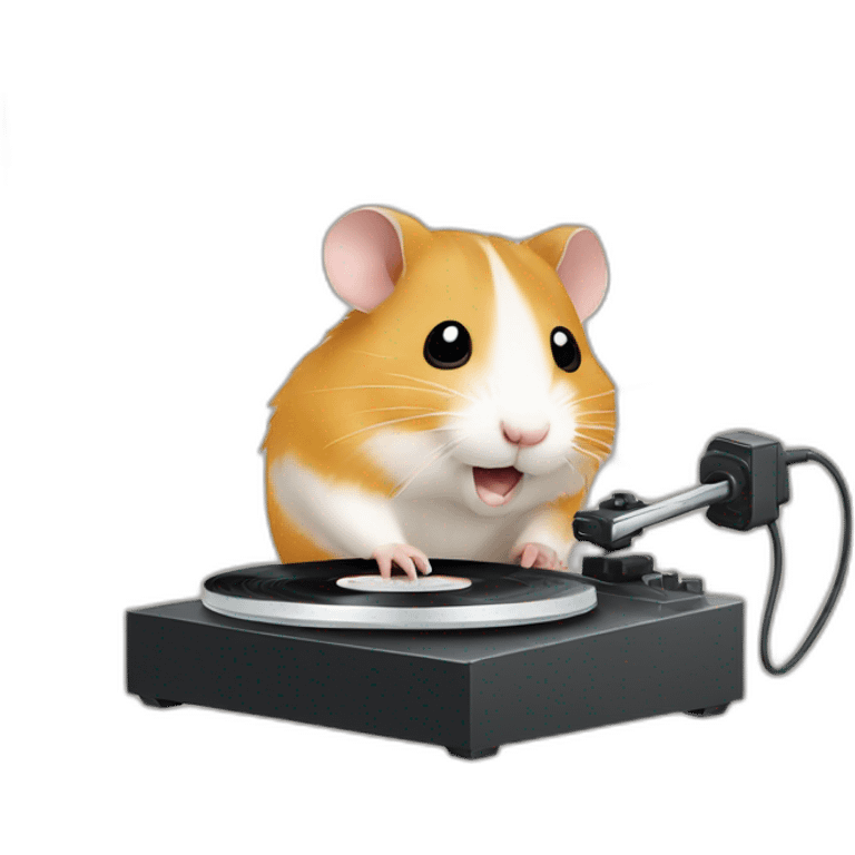 Hamster spinning records emoji