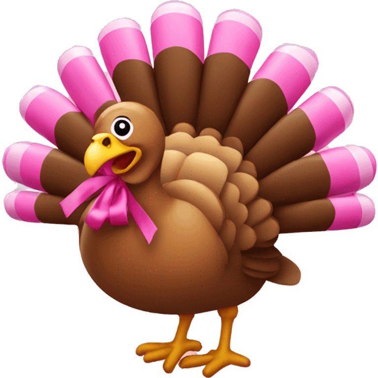 Turkey with pink bow emoji