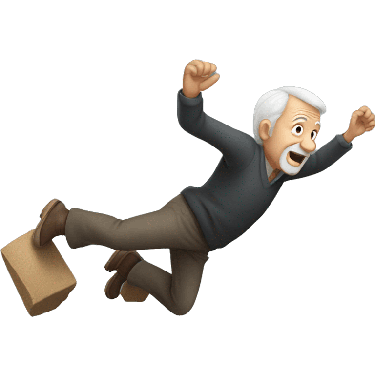 Old man tumbling down a hill emoji