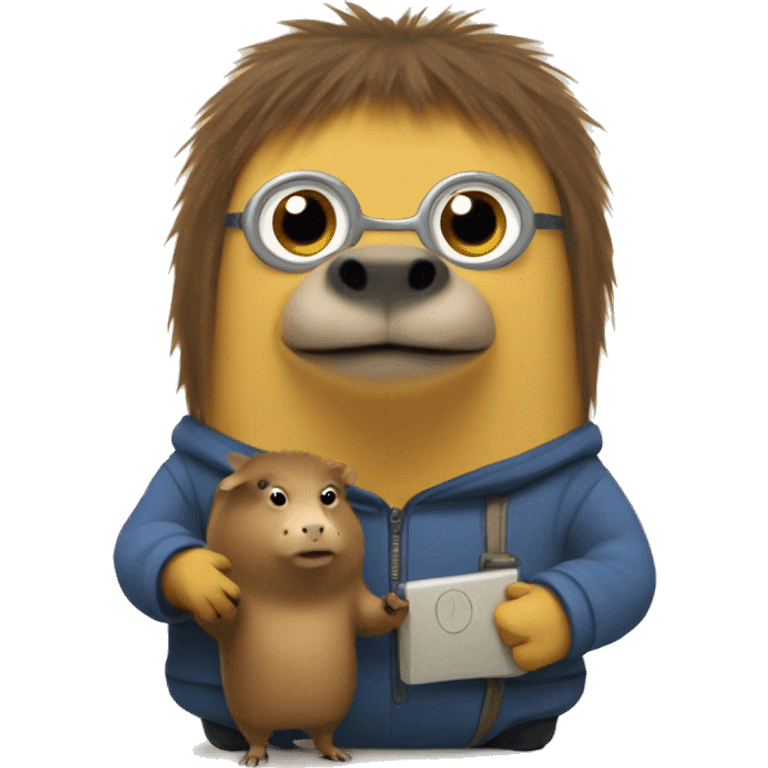 Minion with a capybara emoji