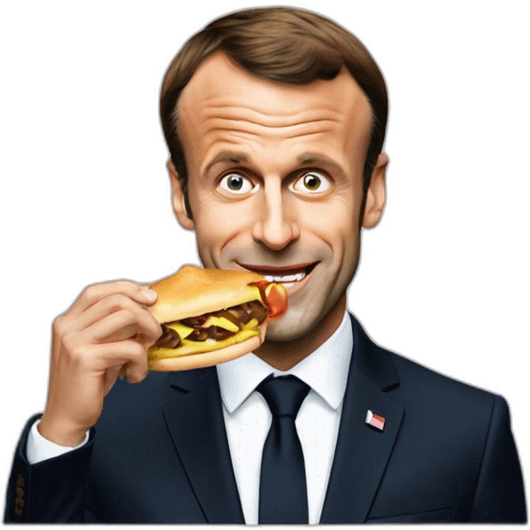 emmanuel macron eating emoji