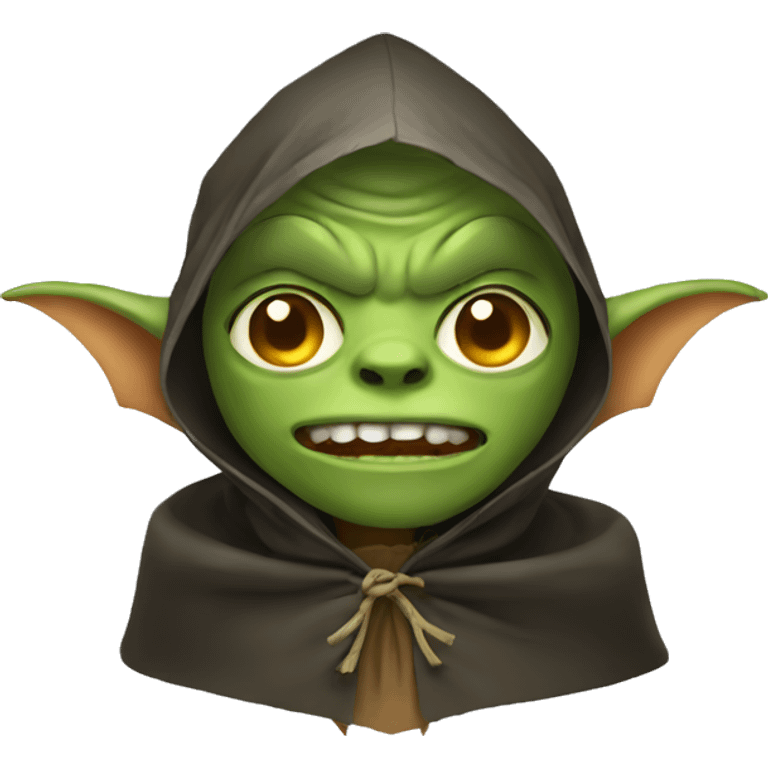 Goblins head wearing a cape emoji