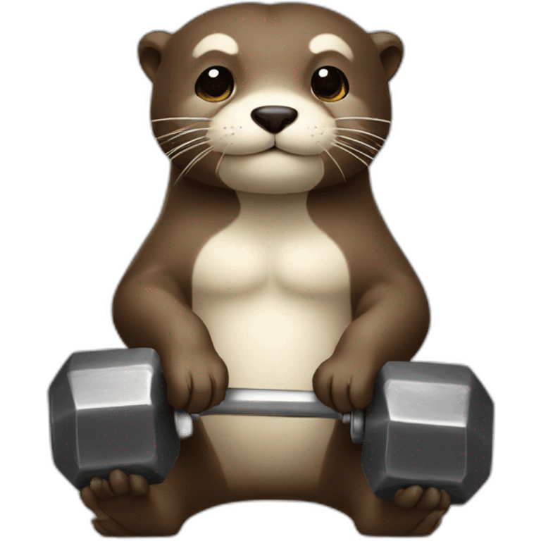 trainig otter with dumbell emoji