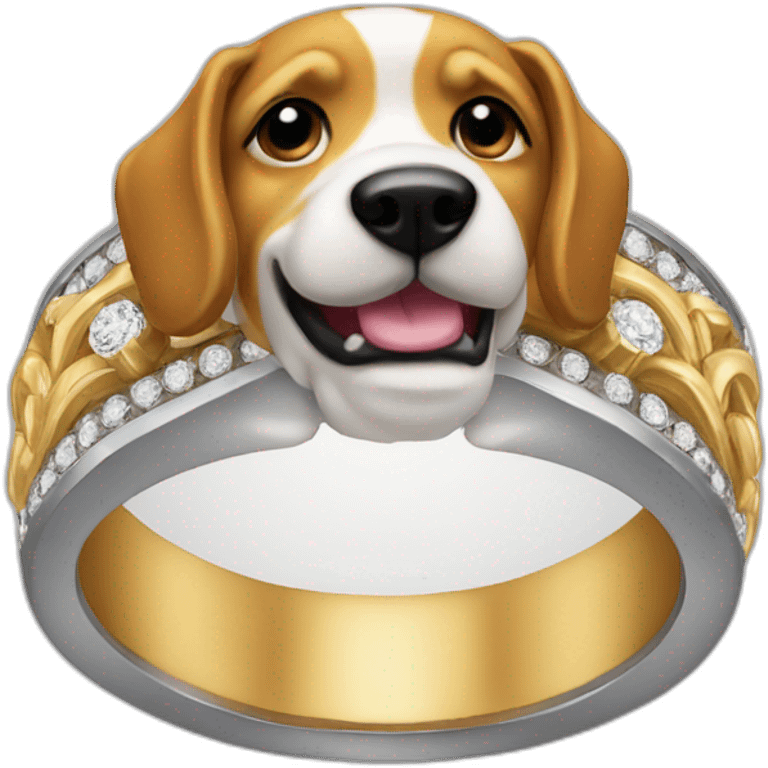 Ring with a dog above  emoji