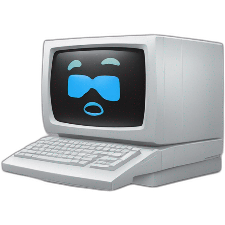 computer with MJ logo emoji