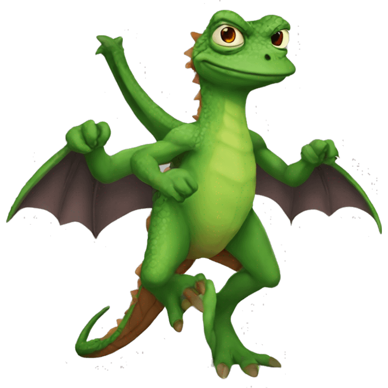 full body Pepe as Dragon emoji