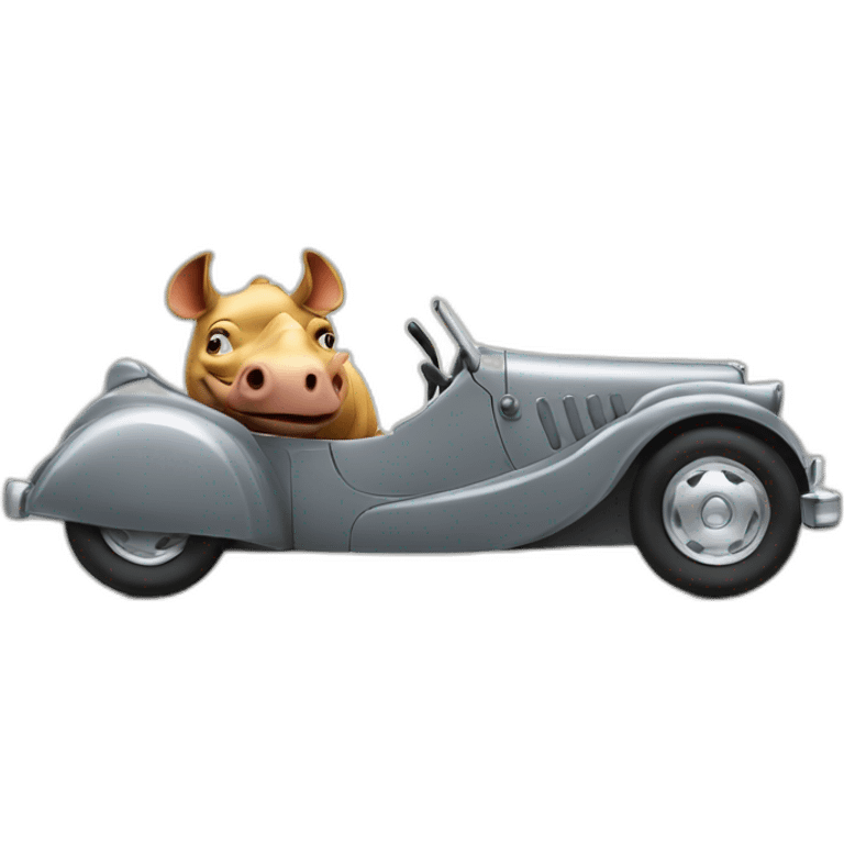 rhinoceros in a roadster emoji